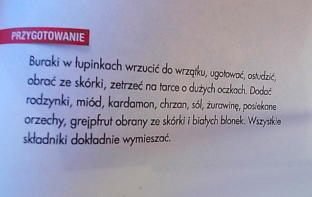 Sałatka z buraków i grejpfruta według Kuchni Pięciu Przemian - ZIMA .